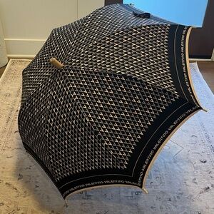 EUC Valentino Brown and Cream Geometric Umbrella
